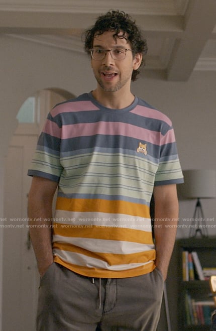 Edward’s mixed stripe t-shirt on Not Dead Yet