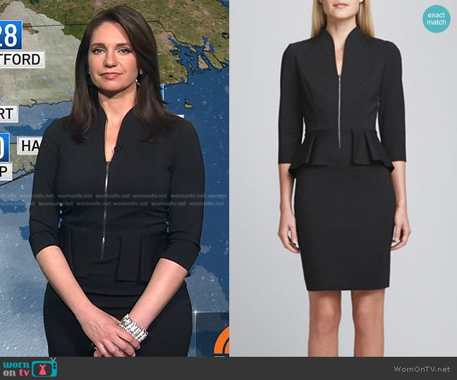 Elie Tahari Abby Zip-Front Peplum Dress worn by Maria Larosa on Today