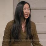 Ellen’s olive knit polo sweater on How I Met Your Father