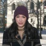 Emily’s black checked coat on Today