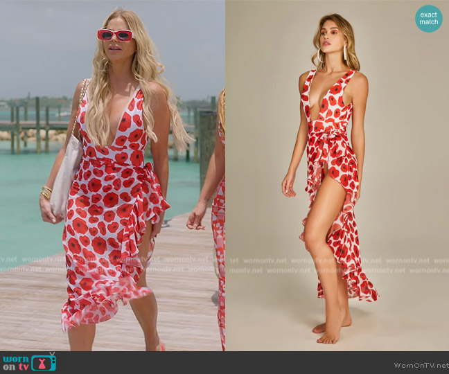Empress Brasil Mia Bikini in Poppy Print worn by Alexia Echevarria (Alexia Echevarria) on The Real Housewives of Miami