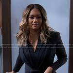 Fatima’s black long sleeved gathered waist dress on Tyler Perrys Sistas