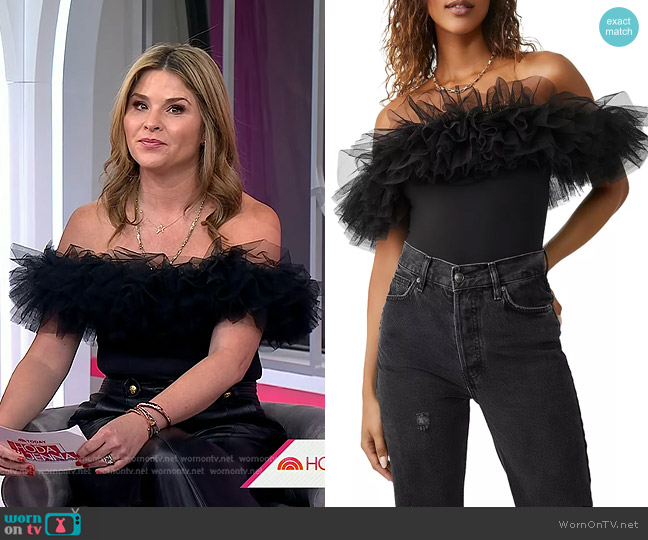 Free People Big Love Tulle Accent Sleeveless Bodysuit worn by Jenna Bush Hager on Today