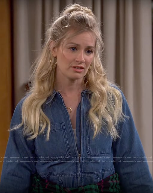 Gemma’s denim jumpsuit on The Neighborhood