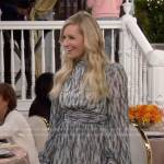 Gemma’s feather print dress on The Neighborhood