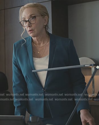 Gerri’s blue blazer on Succession