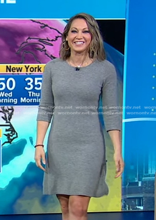 Ginger’s grey sweater dress on Good Morning America