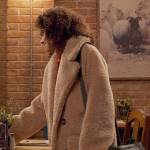 Ginny’s beige teddy coat on Ginny & Georgia
