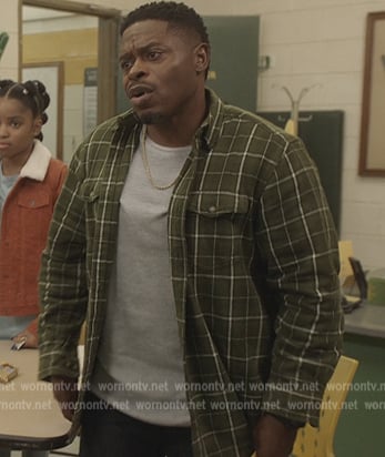 Green check flannel on All American