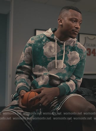 Green floral print hoodie on Bel-Air