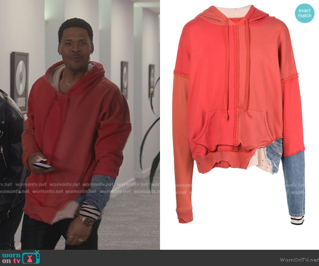 Greg Lauren Fragment patchwork hoodie worn by (Deric Augustine) on All American