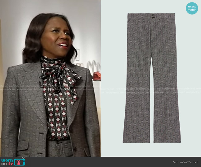 Gucci GG Wool Pant worn by Deborah Roberts on Good Morning America