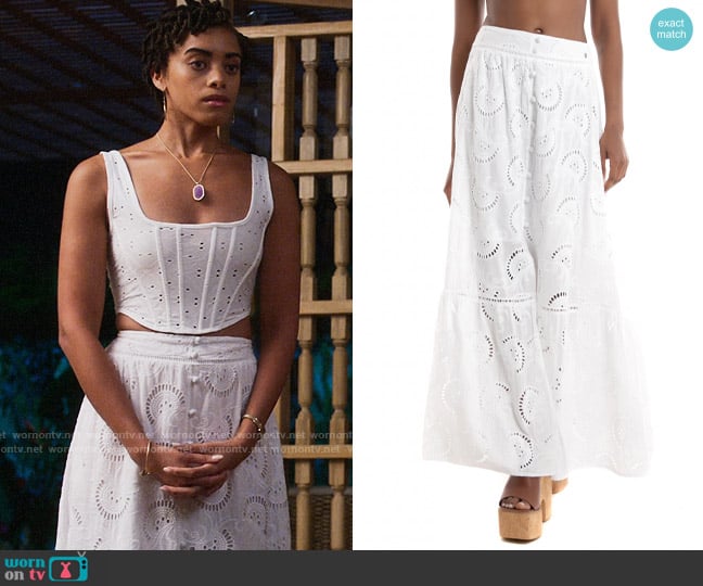 Guess Smerelda Skirt worn by Ruby Akuda (Kiara Barnes) on Fantasy Island