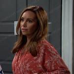 Gwen’s orange printed robe on Days of our Lives