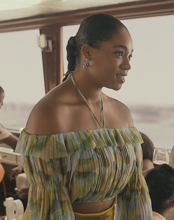Lisa’s floral pleated halter top on Bel-Air