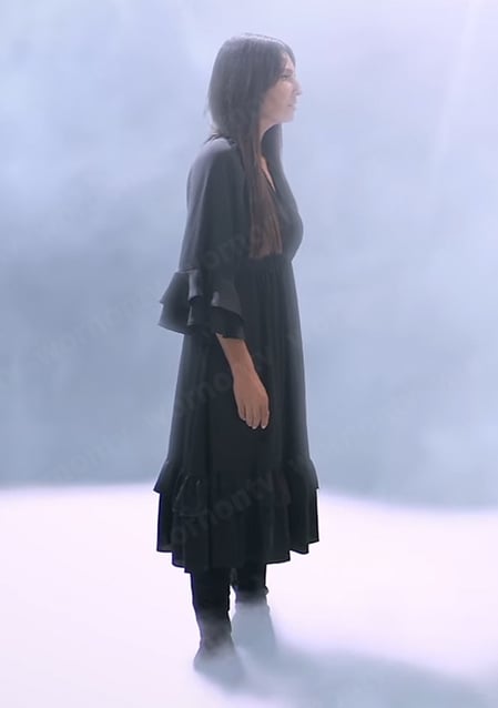 Harmony’s black midi dress on General Hospital
