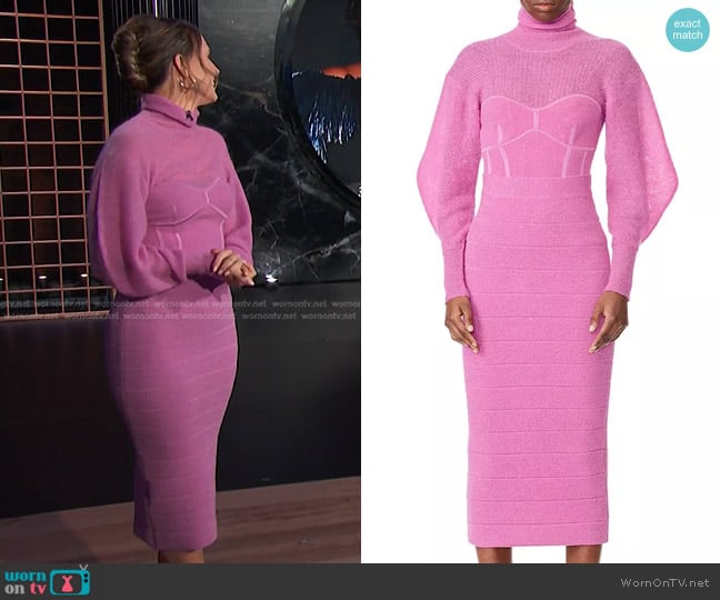 Herve Leger Mohair Bodysuit worn by Keltie Knight on E! News