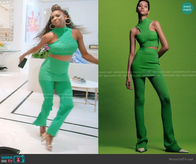 Herve Leger Racer Back Ottoman Crop Top worn by Guerdy Abraira (Guerdy Abraira) on The Real Housewives of Miami