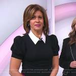 Hoda’s black puff sleeve sweater and pink pants on Today