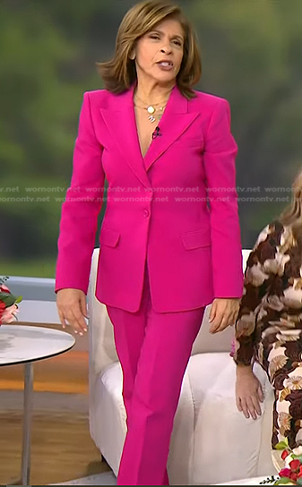 Hoda’s fuchsia blazer and pants on Today