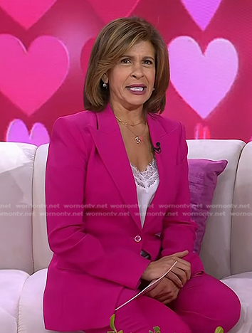 Hoda’s fuchsia blazer and pants on Today