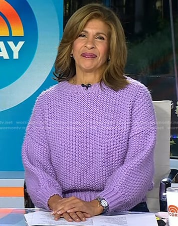 Hoda’s lilac knit sweater  on Today