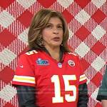 Hoda’s red Kansas City LVII Patch Jersey on Today