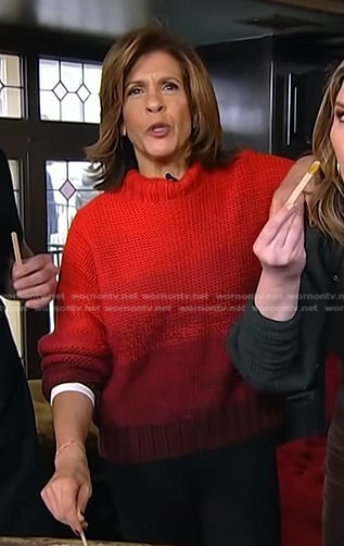 Hoda’s red ombre sweater on Today