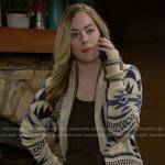 Hope’s long patterend cardigan on The Bold and the Beautiful