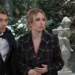 Josslyn’s black plaid coat on General Hospital