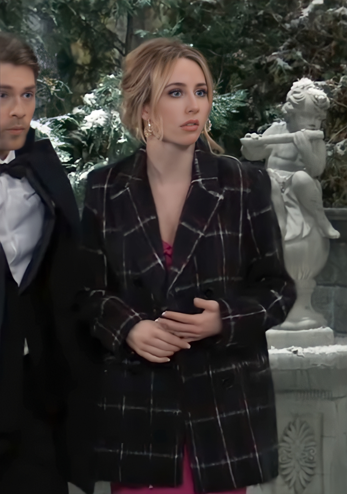 Josslyn’s black plaid coat on General Hospital