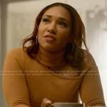 Iris’s turtleneck with cutout shoulder on The Flash