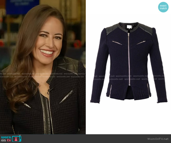 IRO Ceylona Waffle-Pattern Knit Zip Jacket worn by Kaylee Hartung on Today