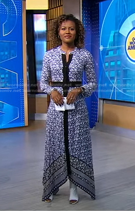 Janai’s blue floral maxi dress on Good Morning America