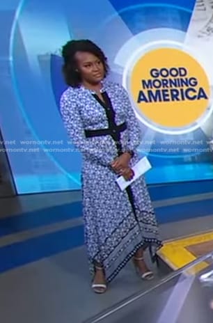 Janai’s blue floral maxi dress on Good Morning America