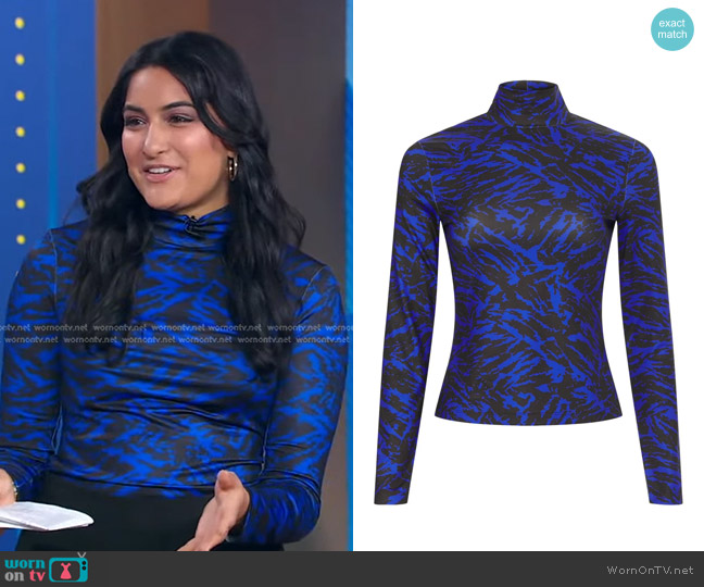 Jason Wu Printed Turtleneck worn by Reena Roy on Good Morning America