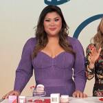 Jenn Chan’s purple metallic ribbed dress on Access Hollywood