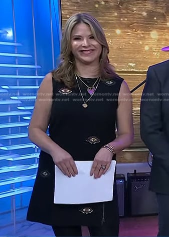 Jenna’s black embroidered eye dress on Today