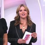 Jenna’s black jacket with white piping on Today