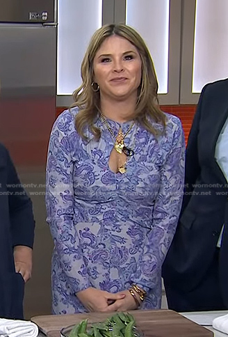 Jenna’s blue paisley keyhole dress on Today