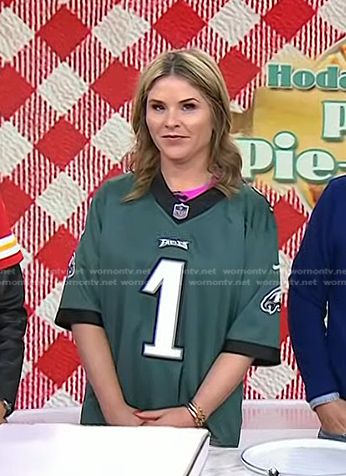 Jenna’s green Philadelphia Eagles jersey on Today