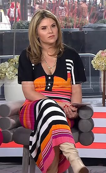 Jenna’s multicolor striped polo dress on Today