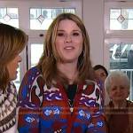 Jenna’s red paisley cardigan on Today