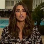Jennifer’s black paisley print dress on Extra