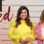 Jennifer Chan’s yellow lace dress on Access Hollywood