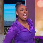 Jennifer Hudson’s purple tweed top and pants on The Jennifer Hudson Show