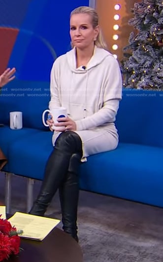 Jennifer’s white ribbed hooded dress on Good Morning America