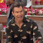 Jerry’s black printed shirt on The Talk