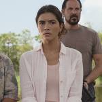Jess’s pink linen shirt on National Treasure: Edge of History