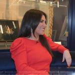 Joelle Garguilo’s red ribbed puff sleeve sweater on Today